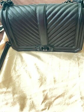 Rebecca Minkoff Black Quilted Crossbody with Chain Strap